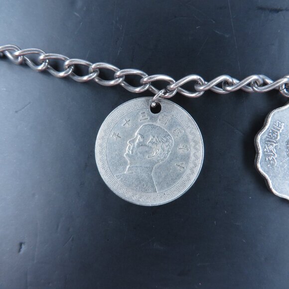 1937 Iraq 10 Fils Coin Charm Bracelet - Picture 3 of 12